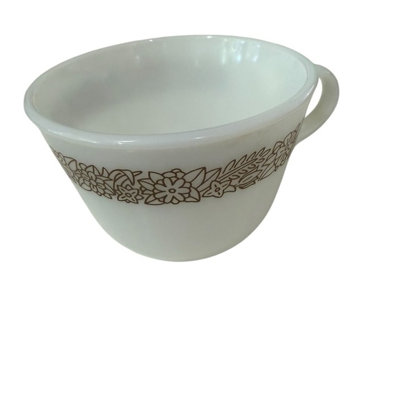 Pyrex Woodland Brown 4 Milk Glass Coffee Mugs 1978- 1983 Vintage Kitschy Collect - Picture 9 of 9